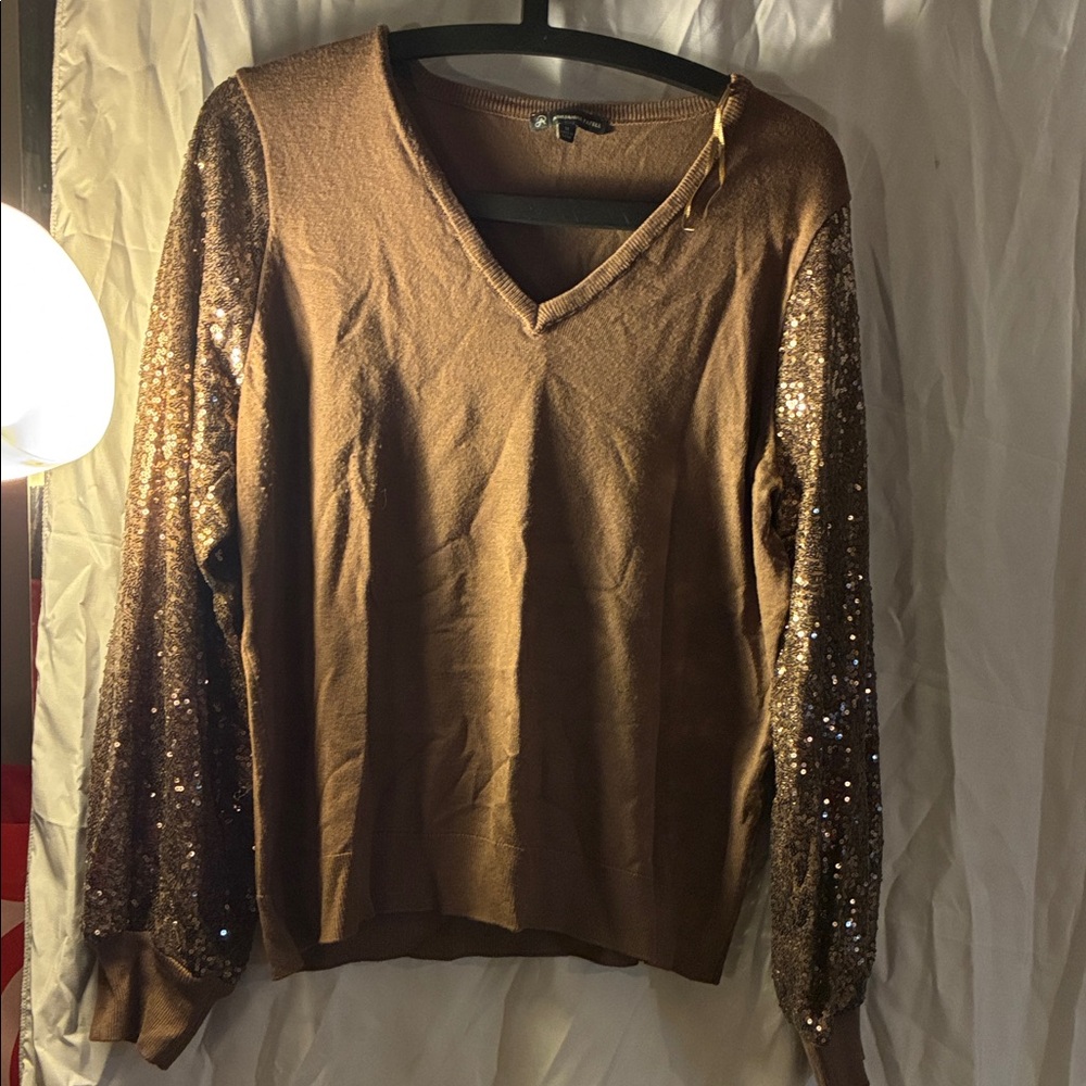 Adrianna Papell Brown Knit Top